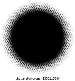 Circle half tone element over white. Circular fading circles outwards