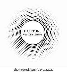 Circle halftone. Abstract halftone background. Vector illustration. Black circles.