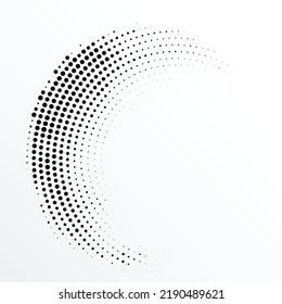 Circle halftone. Abstract dotted circles, round halftones geometric dots gradient and pop art texture. Point spray gradation. Illustration with halftone gradient polka dots, round effect. banner cover svg