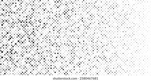 Circle halftone collection. Black halftone dots backgrounds, round halftones geometric dots gradient.