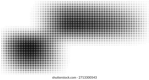 Circle halftone collection. Circular dotted frames set. Dots circle texture. Round black halftones geometric dots gradient.

