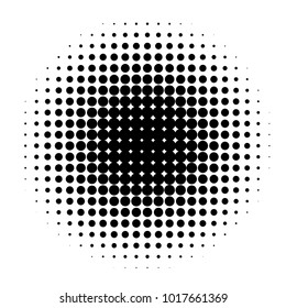 Circle in Halftone, Halftone Dot Pattern, Vector Illustration.