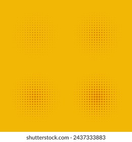 Circle halftone dots gradient orange icons. A collection of circular shapes.