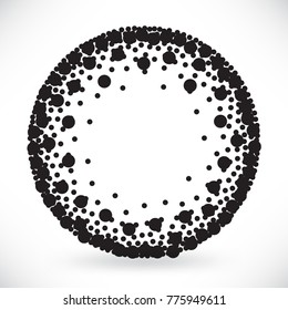 Circle halftone dotted vector background. Circularly distributed pattern. Round grunge vector texture for business design. Gradient texture in pop art style. Universal stipple dot template