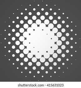 Circle halftone element, monochrome abstract graphic for DTP, prepress or generic concepts.