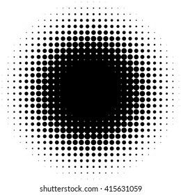 Circle halftone element, monochrome abstract graphic for DTP, prepress or generic concepts.