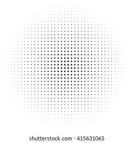 Circle halftone element, monochrome abstract graphic for DTP, prepress or generic concepts.