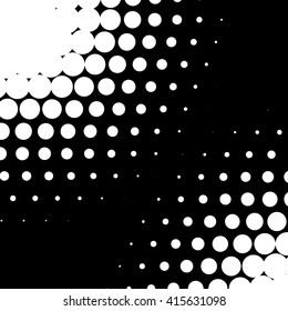 Circle halftone element, monochrome abstract graphic for DTP, prepress or generic concepts.