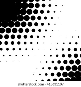 Circle halftone element, monochrome abstract graphic for DTP, prepress or generic concepts.