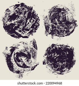 circle halftone grunge textures set. vector illustration