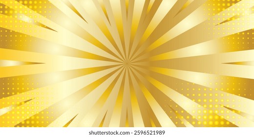 Circle halftone lines gold and silver metallic effect background, geometric dynamic pattern, vector modern design element.