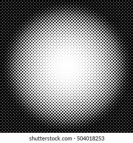 Circle halftone pattern / texture. Monochrome halftone dots.
