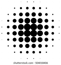 Circle halftone pattern / texture. Monochrome halftone dots.