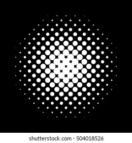 Circle halftone pattern / texture. Monochrome halftone dots.
