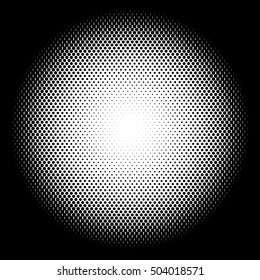 Circle halftone pattern / texture. Monochrome halftone dots.