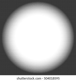 Circle halftone pattern / texture. Monochrome halftone dots.