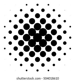 Circle halftone pattern / texture. Monochrome halftone dots.
