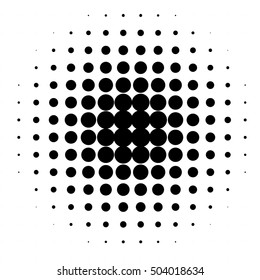Circle halftone pattern / texture. Monochrome halftone dots.