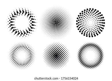 Circle Halftone Point Element. halftone gradient vector. isolate on white background.