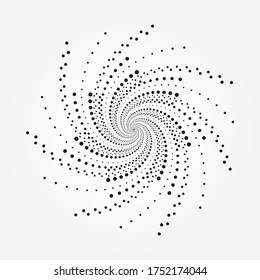 Circle halftone spiral background. Circular background with halftone. Halftone design element for multipurpose use.