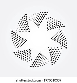 Circle halftone spiral background. dots abstract concentric circle. Spiral, swirl, twirl element. Vector illustration design element.