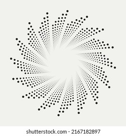 Circle Halftone Spiral Background. Dots Abstract Concentric Circle. Spiral, Swirl, Twirl Element. Circular And Radial Dots Helix. Segmented Circle With Rotation.