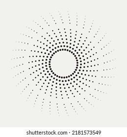 Circle halftone spiral background. dots abstract concentric circle. spiral, swirl, twirl element. Circular and radial dots helix. Segmented circle with rotation.