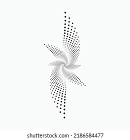 Fondo de la espiral de medio tono de círculo. los puntos abstractos del círculo concéntrico. espiral, giratoria, elemento twirl. Dosis circulares y radiales helix. Círculo segmentado con rotación.