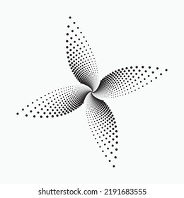 Circle halftone spiral background. dots abstract concentric circle. spiral, swirl, twirl element. Circular and radial dots helix. Segmented circle with rotation.