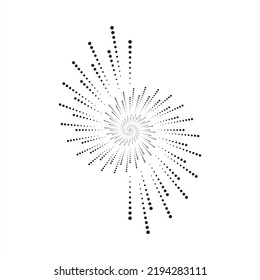 Circle halftone spiral background. dots abstract concentric circle. spiral, swirl, twirl element. Circular and radial dots helix. Segmented circle with rotation.