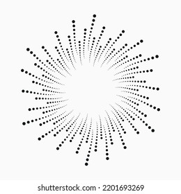 Circle halftone spiral background. dots abstract concentric circle. spiral, swirl, twirl element. Circular and radial dots helix. Segmented circle with rotation.