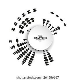 Circle halftone vector element for your design. Technology circle with place for text