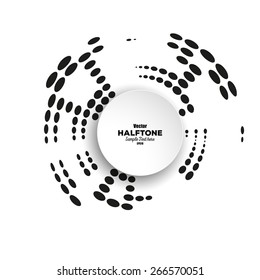 Circle halftone vector element for your design. Technology circle with place for text.