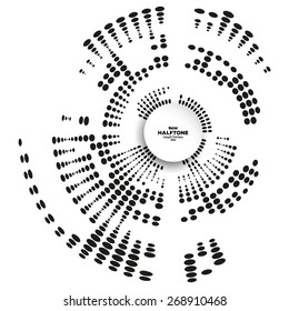 Circle halftone vector element for your design. Technology circle with place for text.