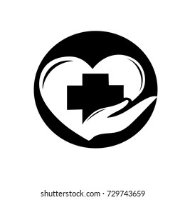 circle hand care heart cross