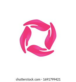 circle hand care logo Ideas. Inspiration logo design. Template Vector Illustration. Isolated On White Background
