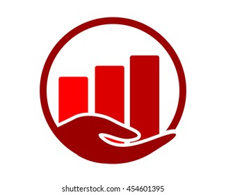 circle hand chart graph diagram image vector icon