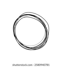 Circle hand draw, round, doodle logo circular pencil background frame