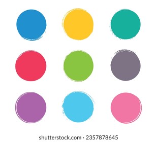 Conjunto de elementos de diseño abstracto dibujado a mano en círculo