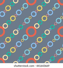 Circle Hand Drawn Background Colored Lines Seamless Pattern Vector