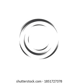 Circle hand drawn with brush vector enso icon