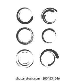 Circle hand drawn with brush vector enso icon