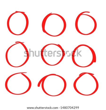 Circle hand drawn doodle style for web site, logo and text check