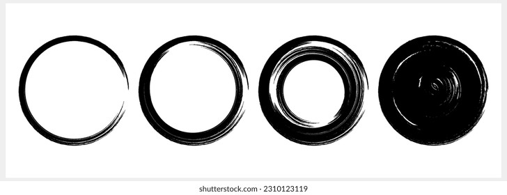 Circle hand drawn grunge blots Round frame border clipart Vector stock illustration EPS 10