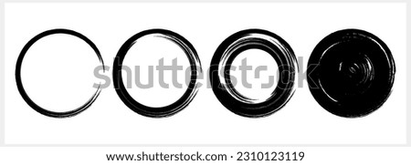 Circle hand drawn grunge blots Round frame border clipart Vector stock illustration EPS 10