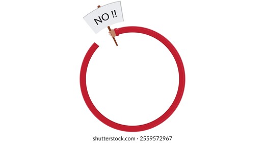 Circle Hand Holding Sign, Cartoon vector illustration. Placard and poster , protest announcement board