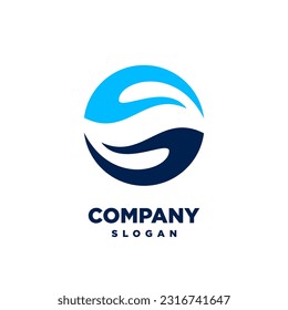 Circle Hand icon logo vector