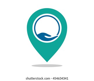 circle hand marker image vector icon logo