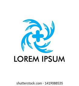 circle hand for medical center logo template