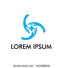 circle hand for medical center logo template